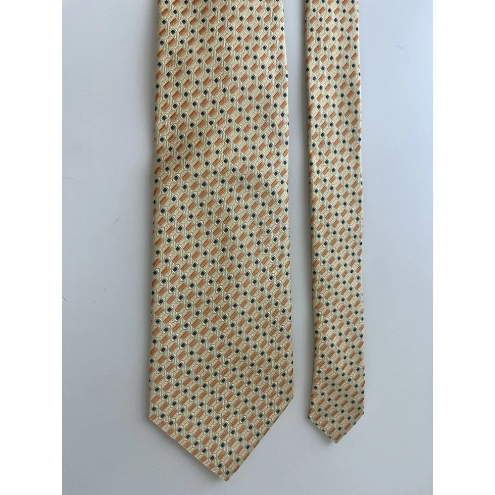 JoS A Bank Mens Silk Necktie Geometric Yellow Tie 59